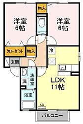 アタラクシアD 2LDKの間取図画像