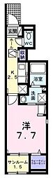 カリーノVI 1階1Kの間取り