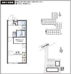 レオパレスミライアル 1Kの間取図画像