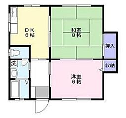 コーポハイネスD 2DKの間取図画像