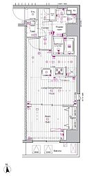 ＰＲＥＭＩＵＭ ＣＵＢＥ 上野 12階1LDKの間取り