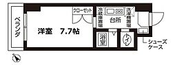 ローズウッド・ハイツ門前仲町 1Kの間取図画像