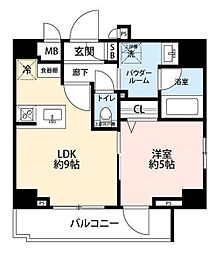 グランドコンシェルジュ恵比寿 1DKの間取図画像