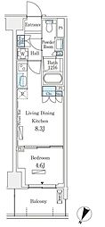 ロイヤルパークス赤羽サウス 1LDKの間取図画像