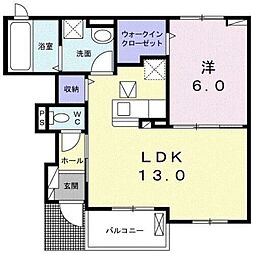 ヴィ エスターテ 1階1LDKの間取り