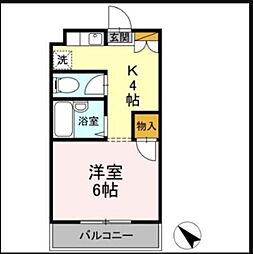 アネックス本郷 1Kの間取図画像