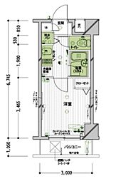 ParkWell早稲田弐番館 1Kの間取図画像