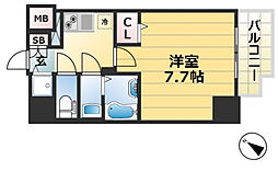 レジデンス神戸レガーロ 1Kの間取図画像