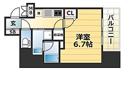 アドバンス神戸アルティス 1Kの間取図画像