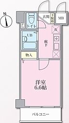 マモール川崎 1Kの間取図画像
