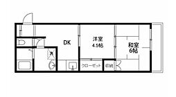 シティ・ユープラザ 2DKの間取図画像
