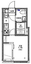 柏市北柏3丁目アパート 1Kの間取図画像