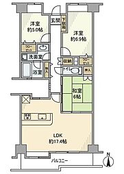 LakeHills洗足公園 3LDKの間取図画像