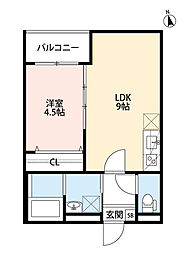 エストレヤ舞子 1LDKの間取図画像