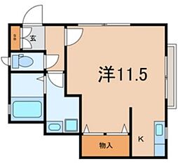 イーストビレッジ ワンルームの間取図画像