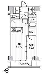 ジェノヴィア本所吾妻橋2スカイガーデン 1LDKの間取図画像