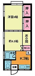旭荘 1DKの間取図画像
