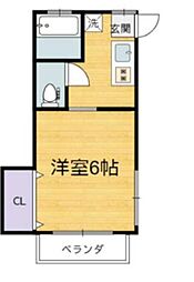 カナイハイツ 1Kの間取図画像