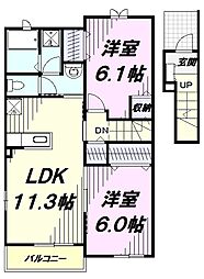 サウスプリムラ 2LDKの間取図画像