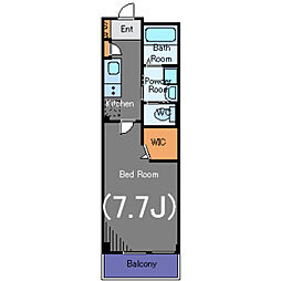 ハーモニーコート月島 1Kの間取図画像