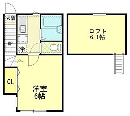 プライムハウス羽田 1Kの間取図画像