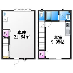 GARAGE HOUSE WOODS ワンルームの間取図画像