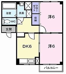 ボンディール1 2DKの間取図画像