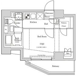 Log赤塚 1Kの間取図画像