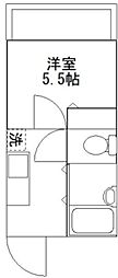 タミーハイツ 1Kの間取図画像