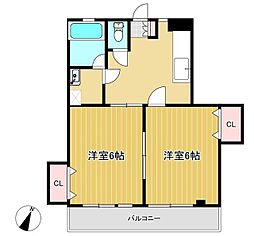 コーポアロフイ2 2DKの間取図画像