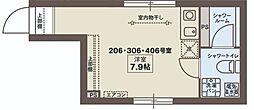 ココフラット武蔵小山2 ワンルームの間取図画像