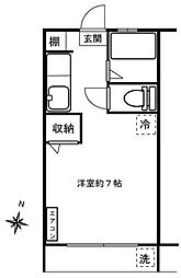 野原ビル ワンルームの間取図画像