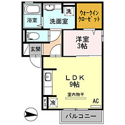 グレイスコート 1LDKの間取図画像