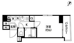 スカイコート文京根津 1Kの間取図画像