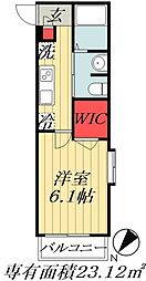 リコリスフナバシ 1Kの間取図画像