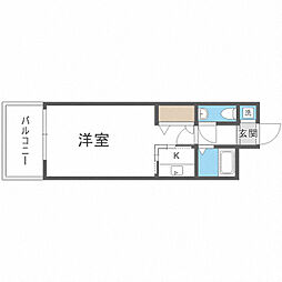 エステート・モア天神STUDIO 1Kの間取図画像