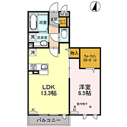 ウィステリア 1LDKの間取図画像