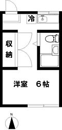 メゾン高倉 1Kの間取図画像
