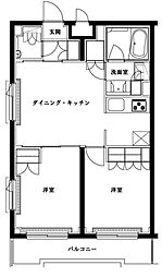 ルーブル都立家政六番館 4階2DKの間取り