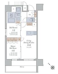 HAYANO Residence 大塚 2LDKの間取図画像