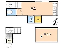 TOKYOβ竹ノ塚10 ワンルームの間取図画像
