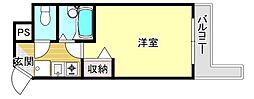 シャルム平尾 1Kの間取図画像