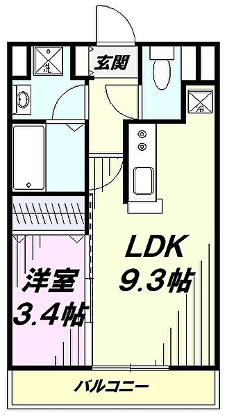 コスモ ｜東京都立川市錦町２丁目(賃貸マンション1LDK・3階・33.31㎡)の写真 その2