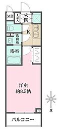 ソフィア哲学堂 1Kの間取図画像