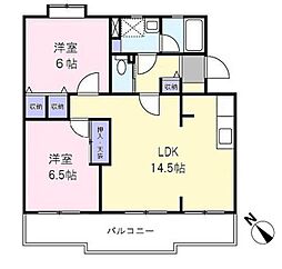 つづきの丘レジデンス弐番館 2LDKの間取図画像