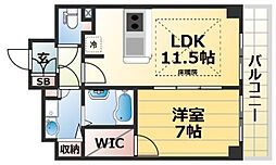 プレサンスTHE神戸 1LDKの間取図画像