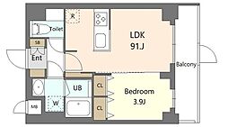 S-RESIDENCE北綾瀬awesome 1LDKの間取図画像
