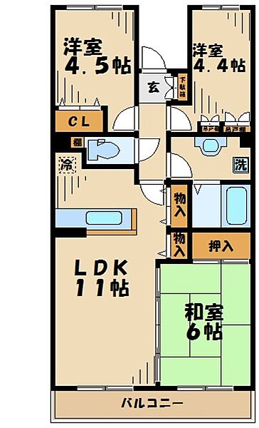 神奈川県伊勢原市高森７丁目(賃貸マンション3LDK・3階・58.23㎡)の写真 その2