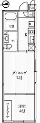 ルクレ高田馬場 1LDKの間取図画像