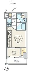 クレストコート北千住レジデンス 1LDKの間取図画像
